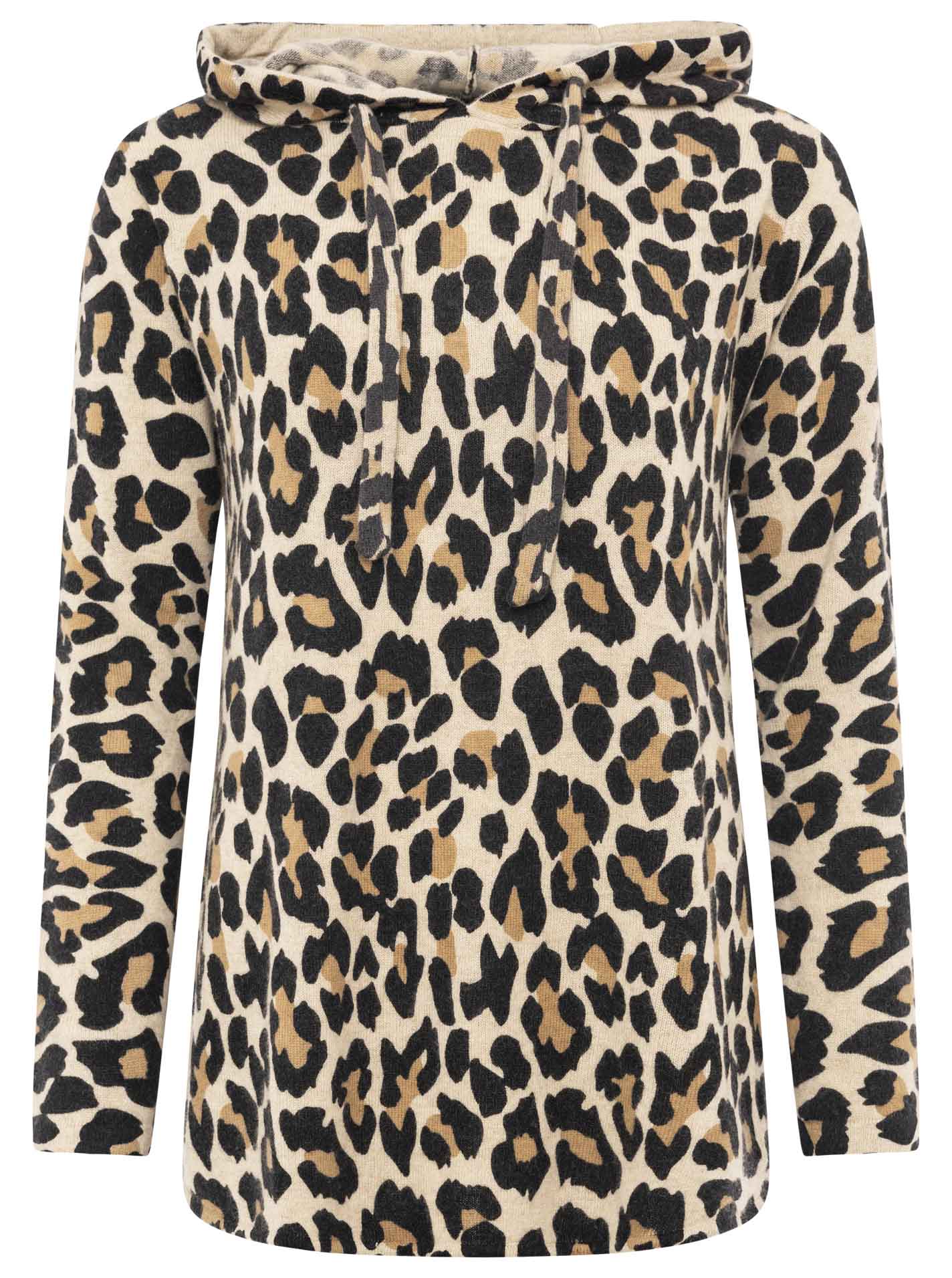 100% Kaschmir Hoodie "Leo Druck"