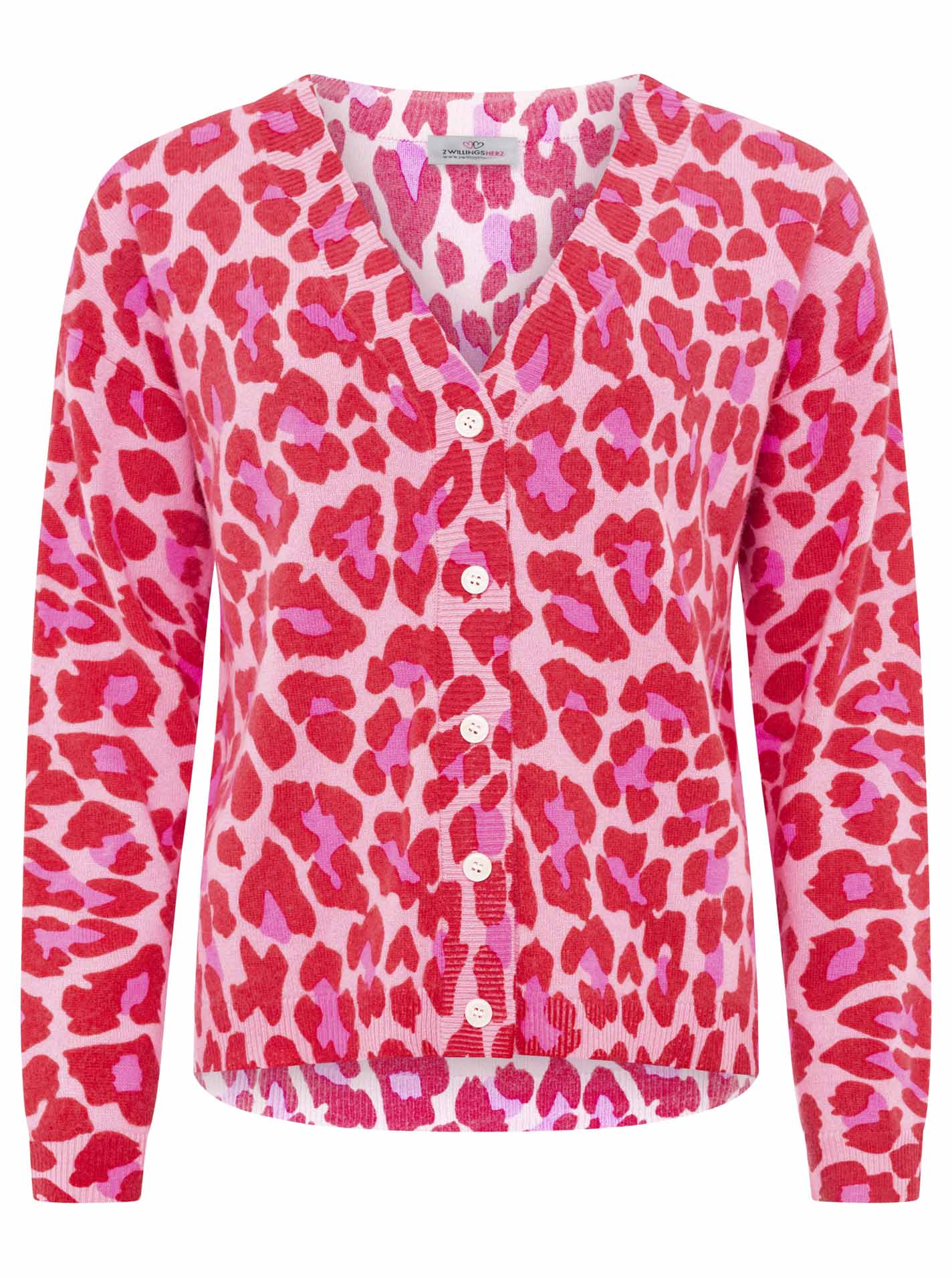 100% Kaschmir Cardigan "Leodruck mit Knöpfen"